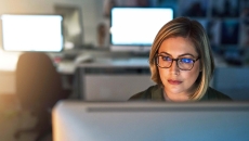 Worker at computer