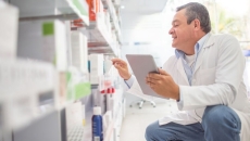 Pharmacist with tablet