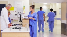 Busy hospital staff.