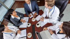 hospital executives at a table