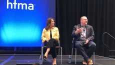 Julie Lautt, CFO of Avera Health, and Gordon Edwards, CFO of Akron Children's Hospital, speak at HFMA 2024.