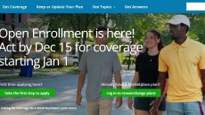 Open enrollment website home page. Photo: HealthCare.gov
