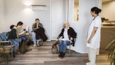 Waiting room and nurse