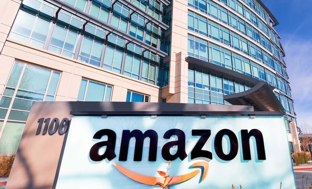 Amazon sign before and office building