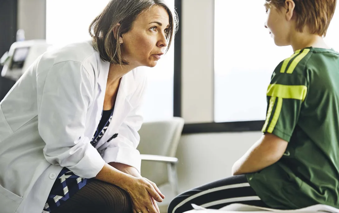 Physician with child