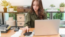 Staffer at computer