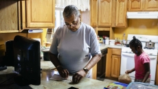 Family in kitchen