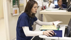 Nurse at a hospital station