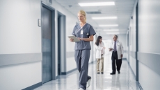Medical professional in corridor