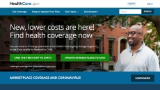 Screenshot of healthcare.gov