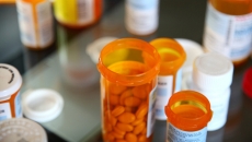 Pill bottles on a table