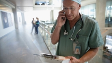 Doctor conducts prior authorization call.