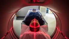Patient undergoing an MRI.