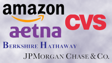Amazon, Aetna, CVS, Berkshire and JPMorgan logos.