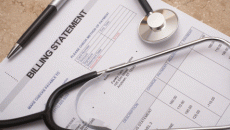 Billing statement with stethoscope