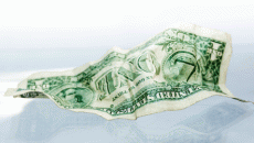 crumpled dollar bill