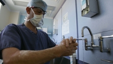 doctor washing hands