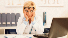 Frustrated female doctor