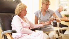 unhappy senior at nursing home