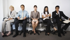 Candidates waiting for a job interview