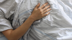 sick patient in bed