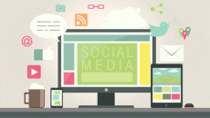 illustration of social media on different mediums