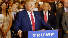 Donald Trump at a presidential campaign rally on September 3, 2015.