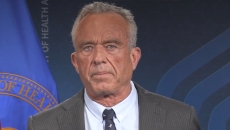HHS Secretary Robert F. Kennedy at a press conference earlier this year
