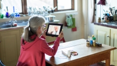Woman on telehealth call