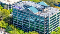 Aerial view of an Aetna building