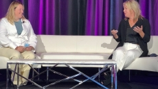 Valerie Monet of Banner Health and Kristi Roe of Medallia speak during the Patient Experience Forum at HIMSS 21 in Las Vegas. Photo: Susan Morse
