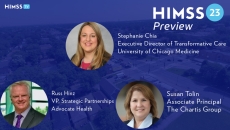 Russ Hinz of Advocate Health, Stephanie Chia of University of Chicago Medicine and Susan Tolin from Chartis