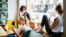 People on phones together