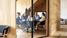 Executive meeting in office conference room