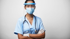 A medical professional in PPE