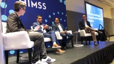 The panel on stage at HIMSS22. Photo: Susan Morse/HFN