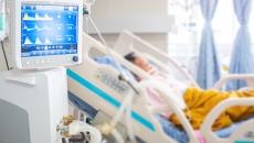 Patient in hospital bed