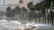 Hurricane hitting coast