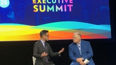 HIMSS President and CEO Hal Wolf and Pierre Le Manh, president and CEO of PMI, at the HIMSS25 Executive Summit.