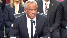 RFK Jr. appears before the Senate Finance Committee in February on his nomination as HHS secretary.