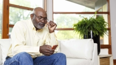 senior citizen on the phone