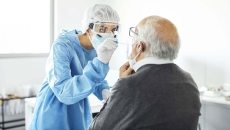 Patient undergoing testing