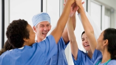 Happy nurses celebrate