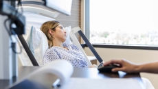 Patient in hospital bed