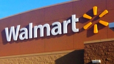 Walmart logo on building
