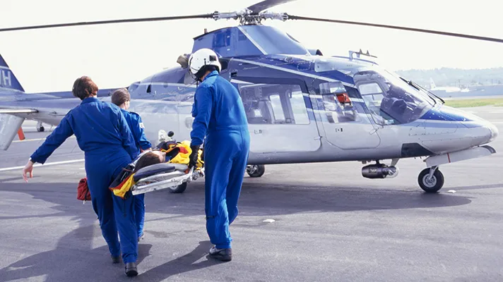 Air ambulance in progress Air ambulance in progress
