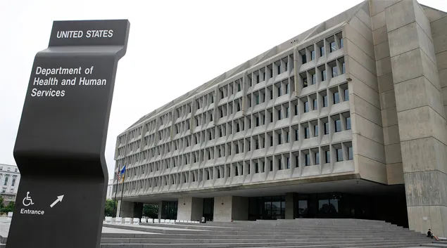 HHS building and sign