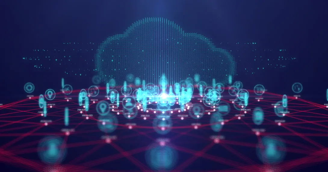 Application icons with cloud image in background