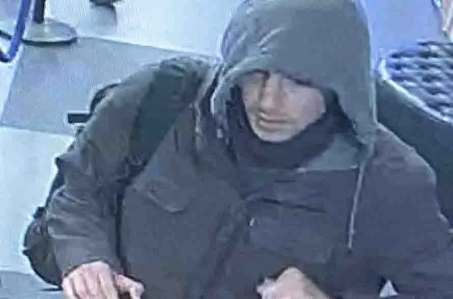 The suspected shooter seen in a surveillance video from the hostel where he was staying The suspected shooter seen in a surveillance video from the hostel where he was staying