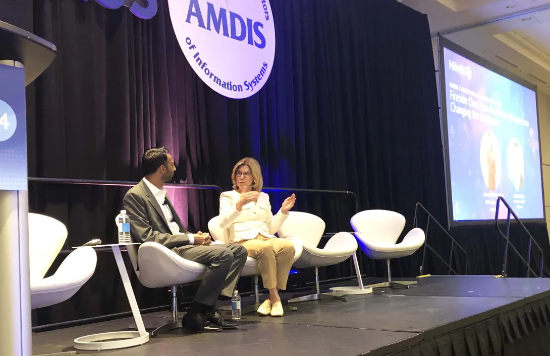 Dr. Amy Compton-Phillips speaks with Sashi Moodley at HIMSS24. Dr. Amy Compton-Phillips speaks with Sashi Moodley at HIMSS24.